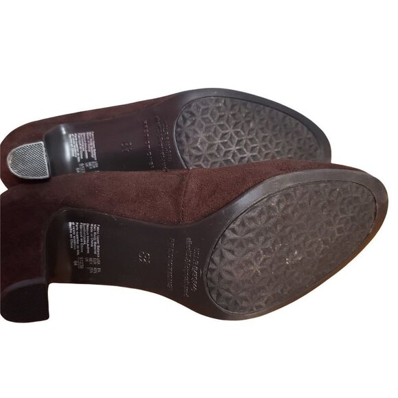Predictions Pumps Heels Womens, Brown suede Bow round toe 3.5 in heel size 8.5 - Picture 8 of 8